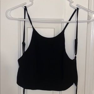Tobi high neck open back crop top